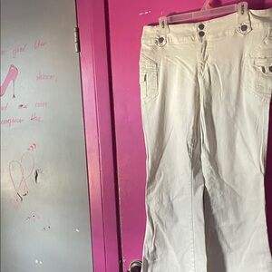 Rue21 Cream Flare & Wide Leg Jeans